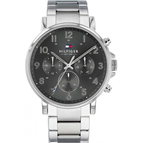 Tommy Hilfiger Chronograph Grey Dial Silver Steel Strap Watch