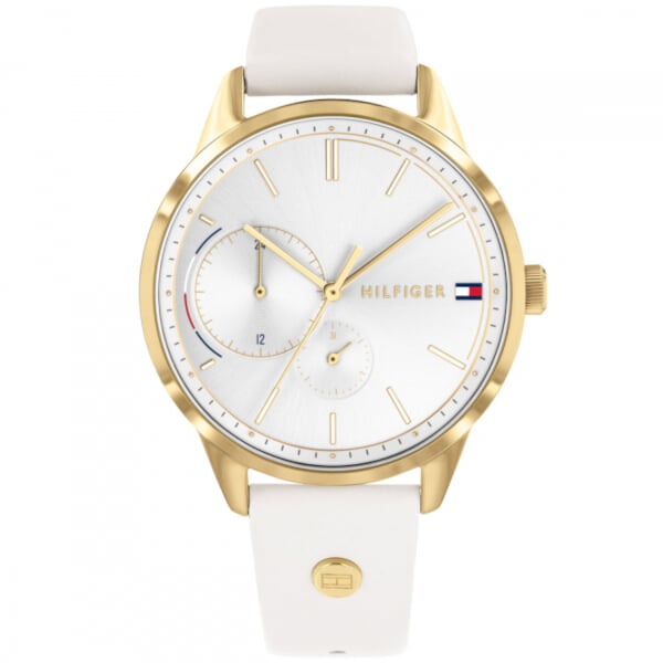 Tommy Hilfiger Brooklyn Quartz White Dial White Leather Strap Watch