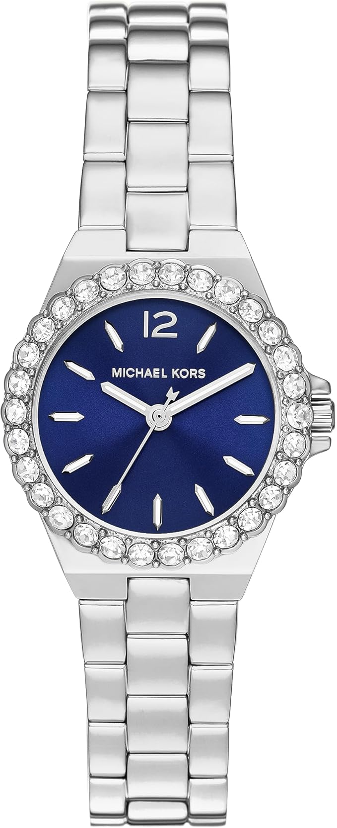 Michael Kors Mini Lennox Pavé Silver-Tone Blue Dial Watch