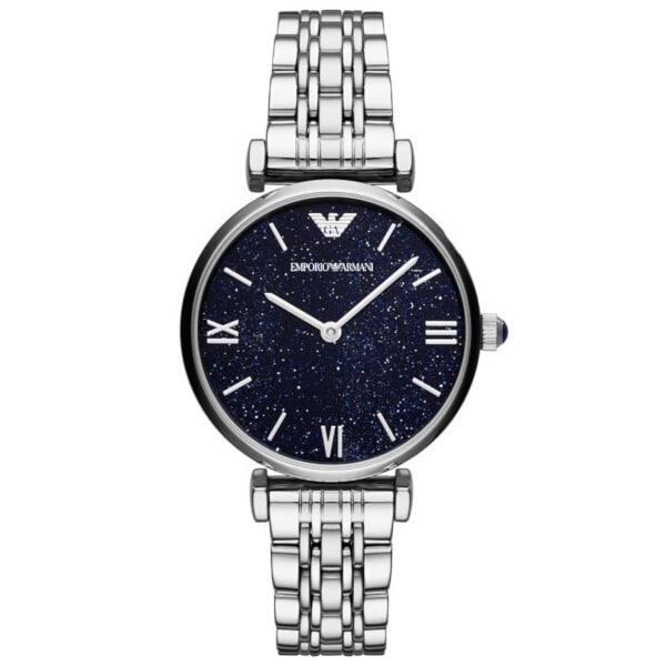 Emporio Armani Gianni T Bar Dark Blue Dial Silver Stainless Steel Watch