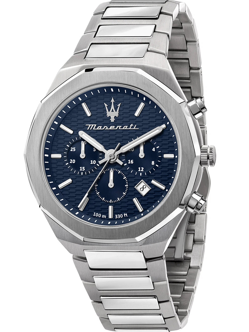 Maserati Sfida Silver Chronograph Blue Dial Men's Watch
