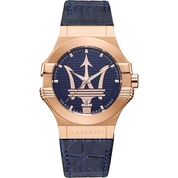 Maserati Potenza Quartz Blue Leather Strap Watch