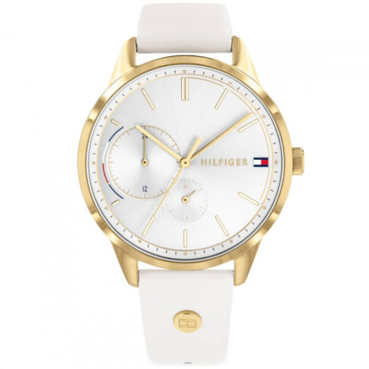 Tommy Hilfiger Brooklyn Quartz White Dial White Leather Strap Watch