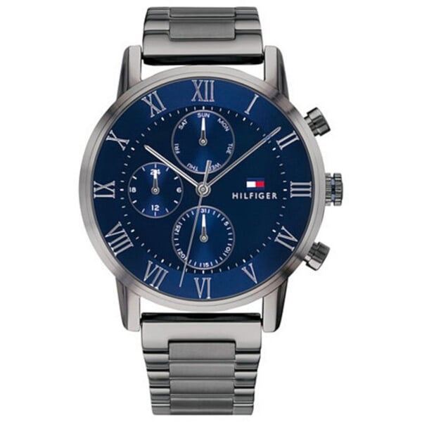 Tommy Hilfiger Kane Quartz Blue Dial Black Steel Strap Watch
