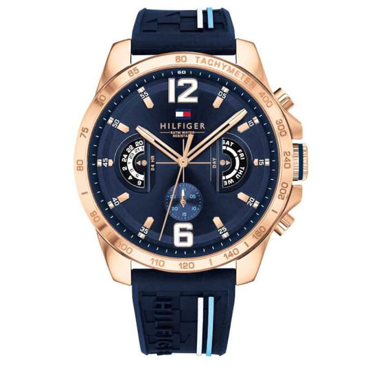 Tommy Hilfiger Decker Navy Dial Rubber Navy Strap Watch