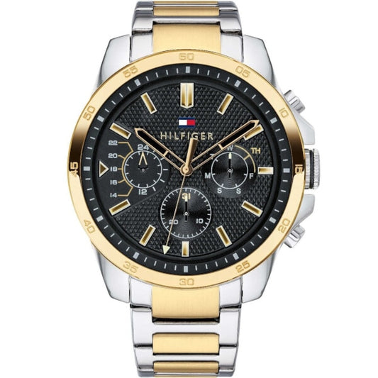 Tommy Hilfiger Dual-Tone Steel Black Dial Watch