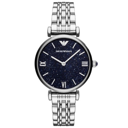 Emporio Armani Gianni T Bar Dark Blue Dial Silver Stainless Steel Watch
