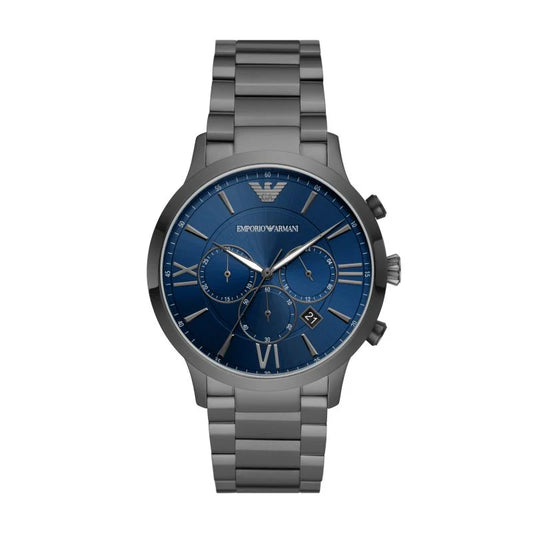 Emporio Armani Giovanni Blue Dial Metal Belt Watch