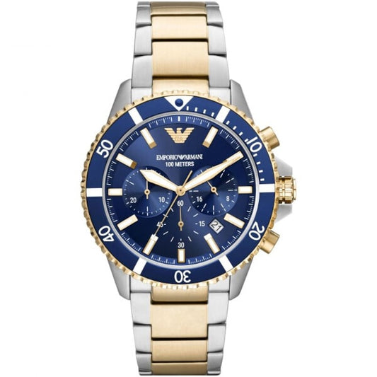 Emporio Armani World Explorer Chronograph Two-Tone Stainless Steel Watch