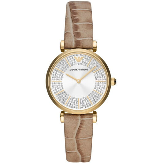 Emporio Armani Gianni T-Bar Quartz Silver Dial Ladies Watch