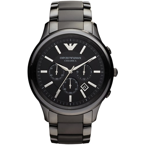 Emporio Armani Ceramica Chronograph Black Dial Watch