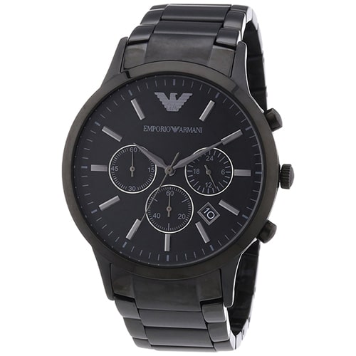 Emporio Armani Classic Chronograph Black Dial Black Strap Watch