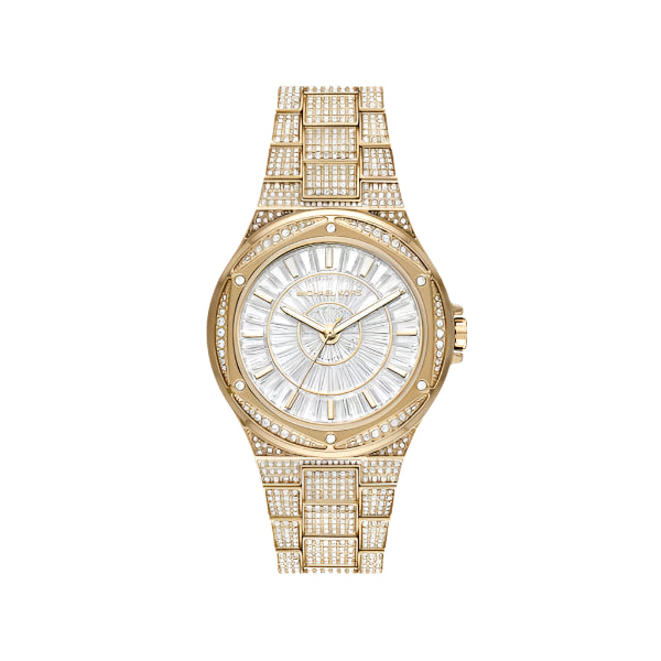 Michael Kors Oversized Lennox Pavé Gold-Tone Watch