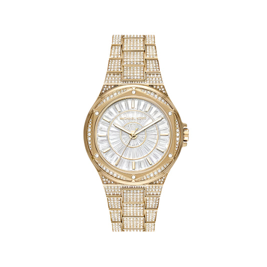 Michael Kors Oversized Lennox Pavé Gold-Tone Watch