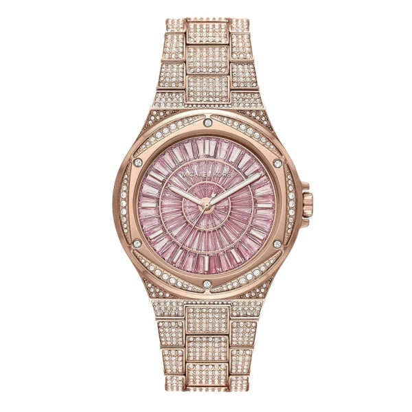 Michael Kors Oversized Lennox Pavé Rose Gold-Tone Watch
