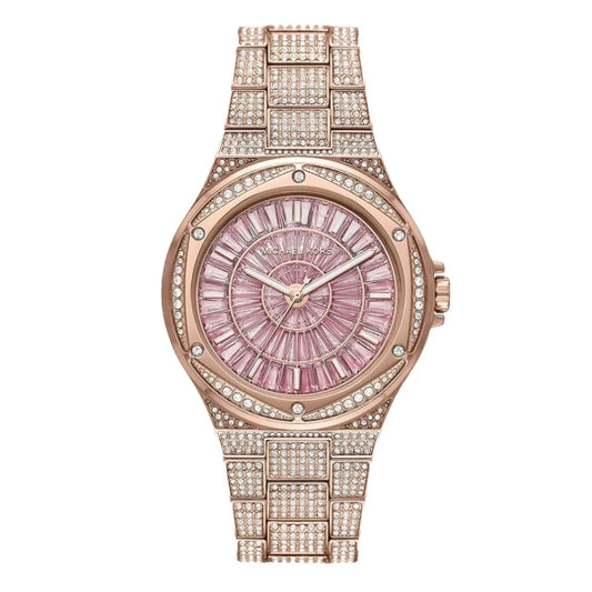 Michael Kors Oversized Lennox Pavé Rose Gold-Tone Watch