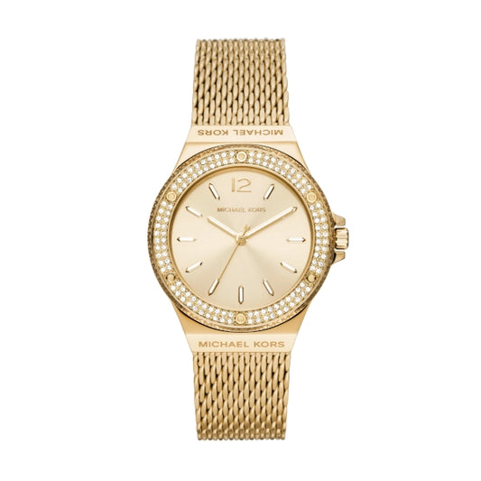 Michael Kors Lennox Gold-Tone Stainless Steel Mesh Watch