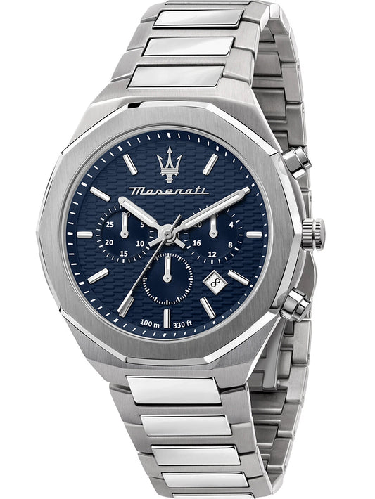 Maserati Sfida Silver Chronograph Blue Dial Men's Watch
