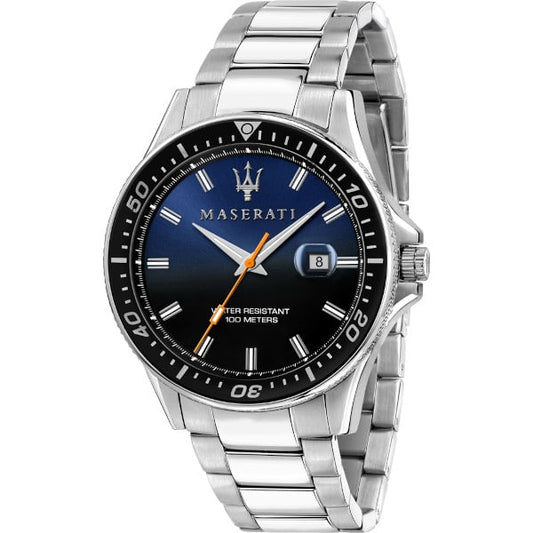 Maserati Men's Sfida Quartz Silver-Tone Blue Dial Watch