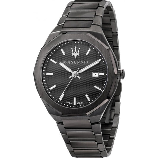 Maserati Stile Black Dial Stainless Steel Quartz Watch