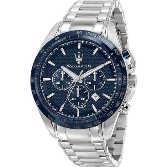 Maserati Men's Traguardo Blue Chronograph Dial Stainless Steel Watch