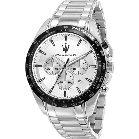 Maserati Traguardo Silver Chrono Watch