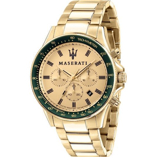 Maserati Sfida Chronograph Gold Tone Dial Quartz Watch