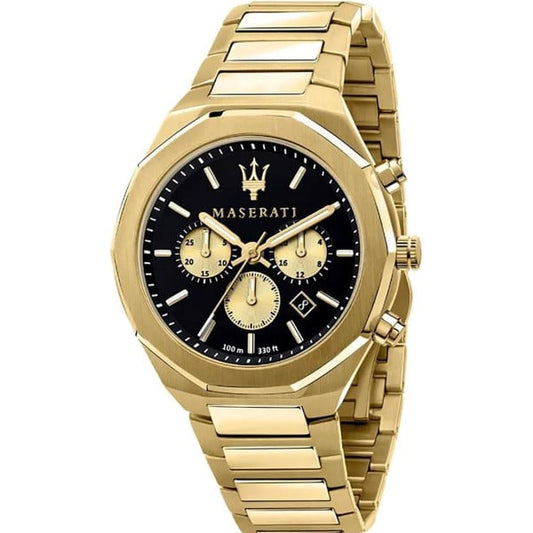 Maserati Stile Chronograph Men's Yellow Gold Plated Watch