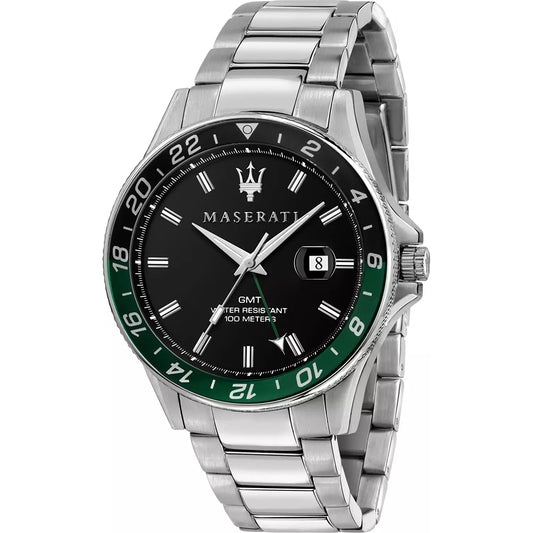 Maserati Sfida Stainless Steel Quartz Watch with GMT